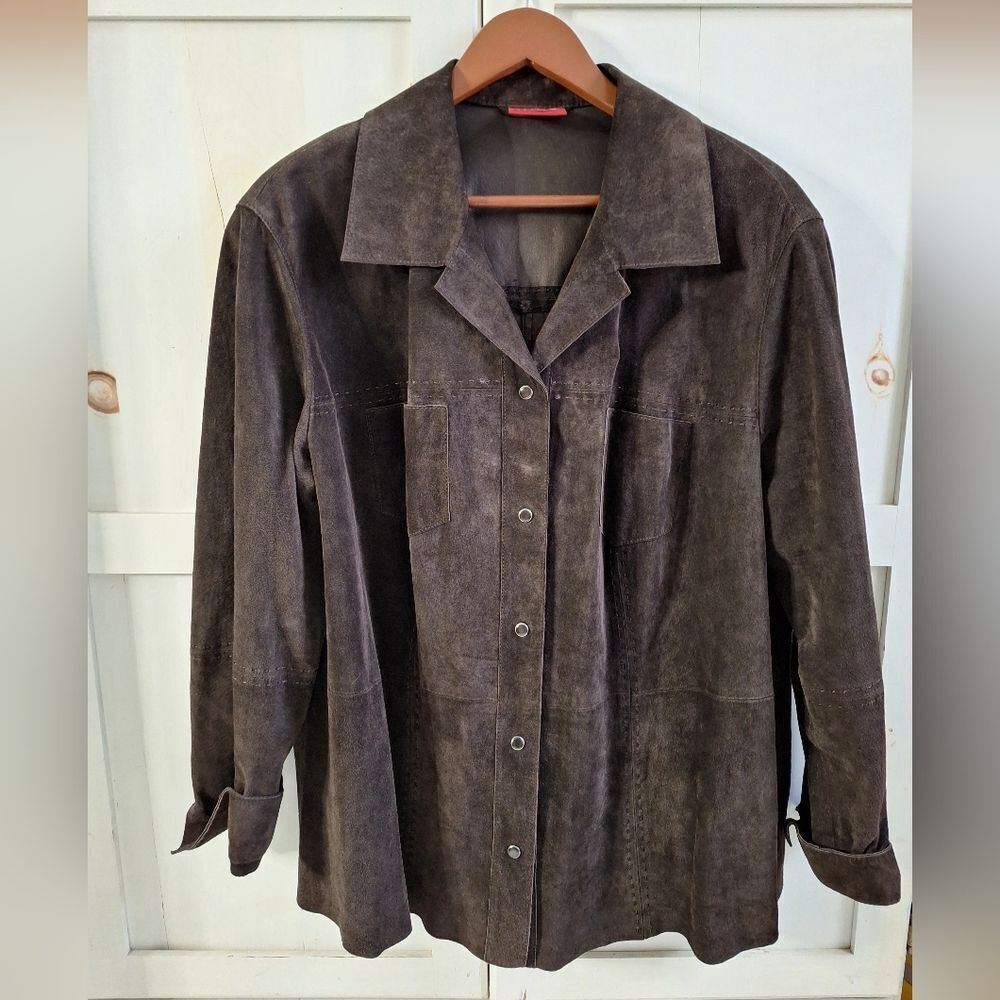 Samoon 18 Brown Leather Jacket Shirt